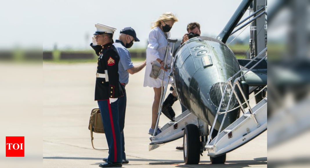 Jill Biden wears medical boot after foot injury in Hawaii - Times of India