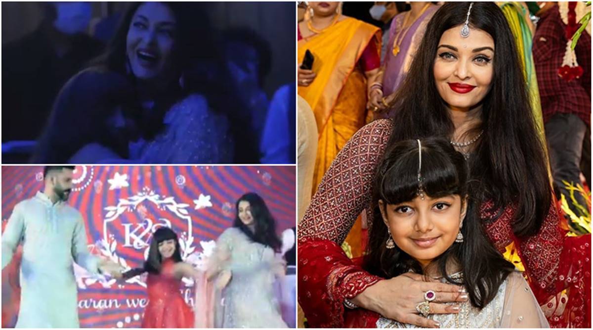 Aishwarya Rai-Abhishek Bachchan groove at family wedding, daughter Aaradhya comforts aunt at her bidaai. See photos, videos | Entertainment News,The Indian Express